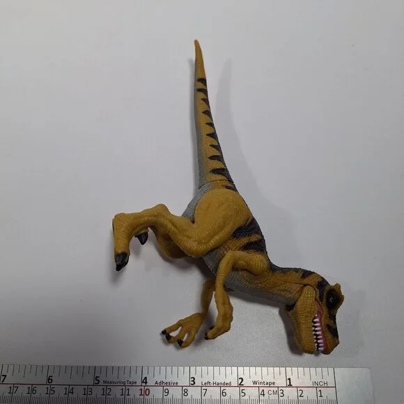 Chap Mei Dinosaur T Rex Figure 7.5" Moveable Joints Tan & Black - Picture 12 of 12